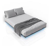 Lit suspendu métallique Palamos Noir 140 x 200 cm