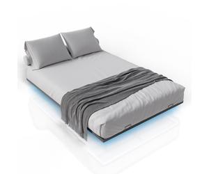 Lit suspendu métallique Palamos Noir 140 x 200 cm