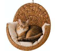Lit suspendu pour chat - Hamac surélevé bohème pour chat d'intérieur | Design bohème tissé à la main, hamac surélevé peu encombrant, lieu de repos confortable pour les siestes et la détente