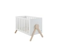 Lit Swing 120x60 cm Blanc/Bois