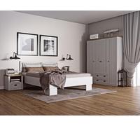 Lit Table de nuit Armoire 4pcs Chambre à coucher Design Artdeco Campagne