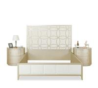 Lit Tables de chevet Chambre à coucher Ensemble de 3 pièces Design Moderne Luxe Meubles Classiques Nouveau