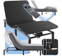 Lit - TECTAKE - Dossier électrique EASY FLEX sommier et pied réglables 340 kg maximum, 90 x 200 x 42,5 cm - Anthracite/Noir