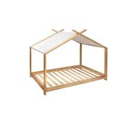 Lit tente enfant en bois coloris naturel - Longueur 195 x Profondeur 98 x Hauteur 145 cm --