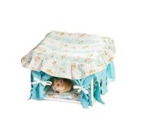 Lit Tente Pour Animaux De Compagnie Nid cachette en tissu lavable | Maisonnette Hamster Avec Un Toit À Glands pour petits animaux comme lapin, chinchilla, souris, intérieur et extérieur,