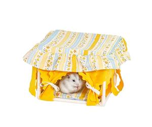 Lit Tente Pour Animaux De Compagnie Nid en Tissu Lavable pour le Couchage | Lit Cachette Hamster Pour Lapins Chinchillas Souris Intérieur Extérieur Maison Logis Table Chaise Cage