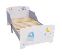 Fun House – Lit enfant Espace – 3 ans+ – 140 x 70 cm, sommier à lattes, motif fusée et planètes