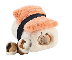 Lit thermique pour hamster - Mignon en forme de sushi cachette pour animal domestique | Lit doux pour petit animal de compagnie pour dormir, danser, se détendre, jouer, chinchilla, planeur de sucre