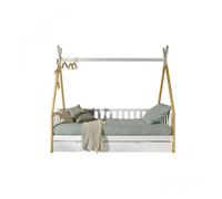 Vipack Lit enfant Tipi – barrière et tiroir 90x200 cm Blanc