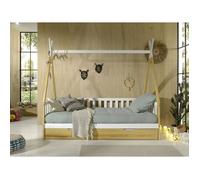 Lit tipi avec tiroir bois naturel