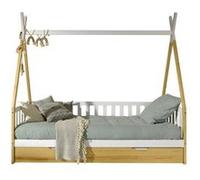 Vipack – Lit tipi avec tiroir – Bois naturel