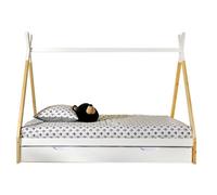 Vipack Lit tipi 90x200 sommier et tiroir Inclus - Blanc