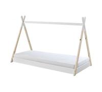 Lit TIPI blanc-naturel avec matelas