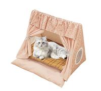 Lit tipi pour chat | Cabane confortable avec tapis isotherme amovible pour petits animaux, chatons, lapins, chambre à coucher, salon, appartement
