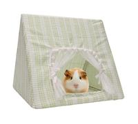 Lit tipi pour lapin, niche lavable pour animal domestique, design doux avec intérieur, structure robuste avec style chic vert et blanc, pour lapins, chinchillas, cochons d'Inde, dormir, se détendre