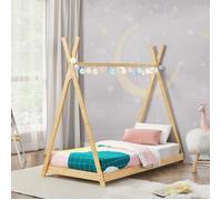 Lit tipi Vimpeli 80 x 160 cm pour enfant bambou naturel [en.casa]