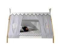 Lit Tipi90 X 200,ensemble Textile Assorti Nature/Blanc