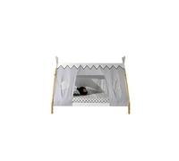 Lit Lp 90x200 Avec Ciel De Tente Gris/Blanc