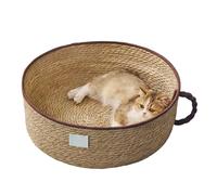 Lit Tissé Pour Chat - Nid De Couchage En Forme De Tasse Fait À La Main, Panier De Repos Pour Animaux De Compagnie Toutes Saisons | Conception Respectueuse Des Rayures, Espace De Confort Pour Les Chats