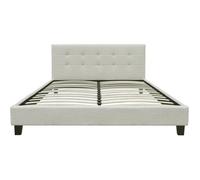 Lit tissu bouclette ""Julia"" 140x190cm - Crème