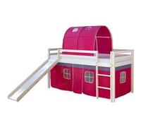 Lit toboggan - avec rideaux et tunnel rose Rouge G