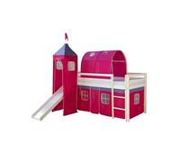 Lit toboggan avec tour - couleur rose