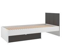 Lit Torino Lit Simple 90x200cm Blanc Chêne Castello Graphite Finition Éligible