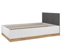 Lit Torino Lit Simple 90x200cm Blanc Chêne Castello Graphite Finition Éligible