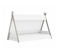 Lit Totem Pour Enfant 90x200 Cm Taupe Et Blanc Blanc