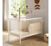 Baby Price Lit bébé First tout à barreaux en bois Blanc 60x120