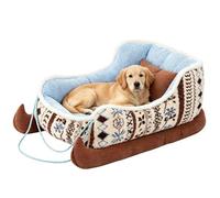 Lit Traîneau de Noël pour Chien Décoration Saisonnière Mignonne, Douce et | Canapé-lit de Noël pour animaux de compagnie pour Chats, Chatons, Chiots, Chiens, Chambres, Patios, Terrasses, B