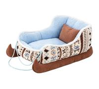 Lit Traîneau de Noël pour Chien Décoration Saisonnière Mignonne, Douce et | Lit Festif Animaux de Compagnie pour Chats, Chatons, Chiots, Chiens, Chambres, Patios, Terrasses, Balcons