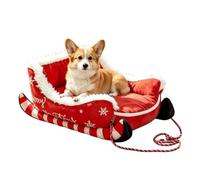 Lit traîneau pour chien de Noël antidérapant en peluche pour chien chat | Coussin chaud en forme de chiot pour les parents d'animaux domestiques, les entraîneurs, les amoureux des animaux