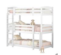 Lit triple enfant 3 places dimensions 204×101,5×193,5 cm, structure robuste en bois, sommier à lattes, montage faci LITS SUPERPOSES