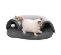Lit tunnel Cat Cave - Couchette fermée et chaude avec balle de jeu, retraite fiable et sécurisée pour grand chaton | Havre confortable et durable pour les chats domestiques, zone de confort pour anima