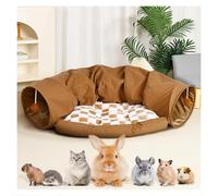 Lit Tunnel Pliable pour Lapin, Jouets pour Lapin avec Tapis Amovible, Maisons de cochons d'Inde et cachettes, pour Chats, Chatons, Lapins, cochons d'Inde, Chatons
