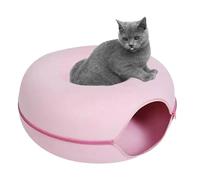 Lit Tunnel pour Chat pour Chats d'intérieur, Tunnel en Forme de Beignet pour Chat | Lit Rond pour en Feutre avec Tunnels en Forme de Beignet Amovibles et Respirants | Grottes Confortables à Ferme