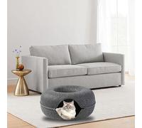 Lit Tunnel pour Chat pour Chats d'intérieur, Tunnel en Forme de Beignet pour Chat | Lit Rond pour en Feutre Respirant Grotte pour - Tunnel en Beignet pour réutilisable, grottes