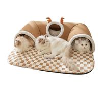 Lit tunnel pour chat, tente de protection, maison de jeu chaude, 21,65 x 155 pouces, pour animaux de compagnie à l'intérieur en plein air, une hiideaway confortable, cachette du coin mural