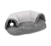 Lit Tunnel pour Chat,Tunnel de Beignet de Chat en Peluche Blanche - Condo Amusant pour Chat, cachette spacieuse pour Chat avec Tapis Amovible, Tunnels pour Chats d'intérieur Pekmar
