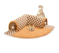 Lit tunnel pour chat - Tunnel de lit pour chat - Lavable - Avec balle en peluche - Lit confortable et résistant aux rayures - Panier pour chat - Jouet pour chiots, chats, lapins, furets