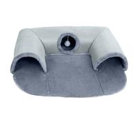 Lit tunnel pour chats - Grotte pour chats amovible, canapé pour chats en | forme de U lavable | Tunnel pliable avec boule en peluche, lit confortable pour animaux domestiques