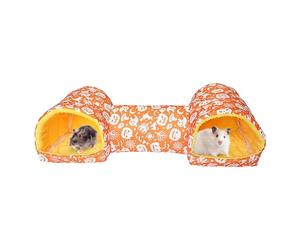 Lit tunnel pour hamster | Accessoires de cage interactifs doux de Noël - Tunnels Chinchillas Lit de couchage Cachette - pour chinchillas, lapins, écureuils, animaux domestiques, petits animaux
