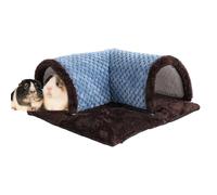Lit tunnel - Tapis de couchage en coton pour petits animaux de compagnie - Jouet tunnel en polaire à angle droit pour cochon d'Inde, 200 g | 35 x 35 x 15 cm, lit tunnel imperméable et antidérapant