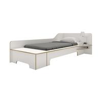 Lit une personne avec coffre à lit à droite Plane 90x200cm LxWxH 241.8x122.3x74cm/bed edge oiled H35cm