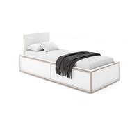 Lit une personne avec tête de lit haute Spaze 100x200cm LxWxH 216x116x41.5cm/with two drawers