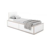 Lit une personne avec tête de lit haute Spaze 90x200cm LxWxH 216x106x41.5cm/with two drawers