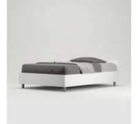 Lit une place et demie 120x200 en bois blanc avec sommier Nuamo