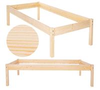 Lit une place - Springos - Cadre de lit - Hauteur 55 cm - Bois de conifères - 90 x 200 cm