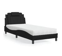 Vidaxl Lit Avec Matelas Noir 180x200 Cm Similicuir Noir